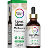 Lion's Mane Mushroom Hericium erinaceus liquid extract, 2 fl. oz., non-GMO, vegan, gluten-free, alcohol-free product.