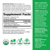 Supplement Facts panel for RL Baby Probiotic 15 mL, detailing nutritional information and ingredients in clear, readable format.
