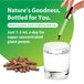 Yohimbe Liquid Extract with a dropper, glass of water, and wood pieces. Text reads: 'Nature's Goodness, Bottled for You.'